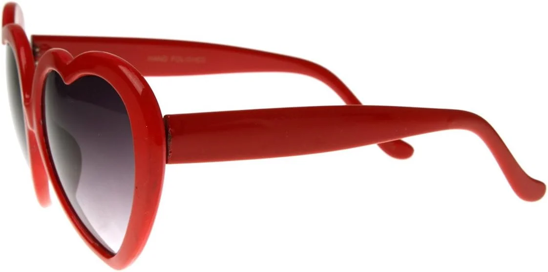 عینک آفتابی قلبی شکل بزرگ zeroUV UV400، عینک مد روز و جذاب زنانه، 52 میلی متر