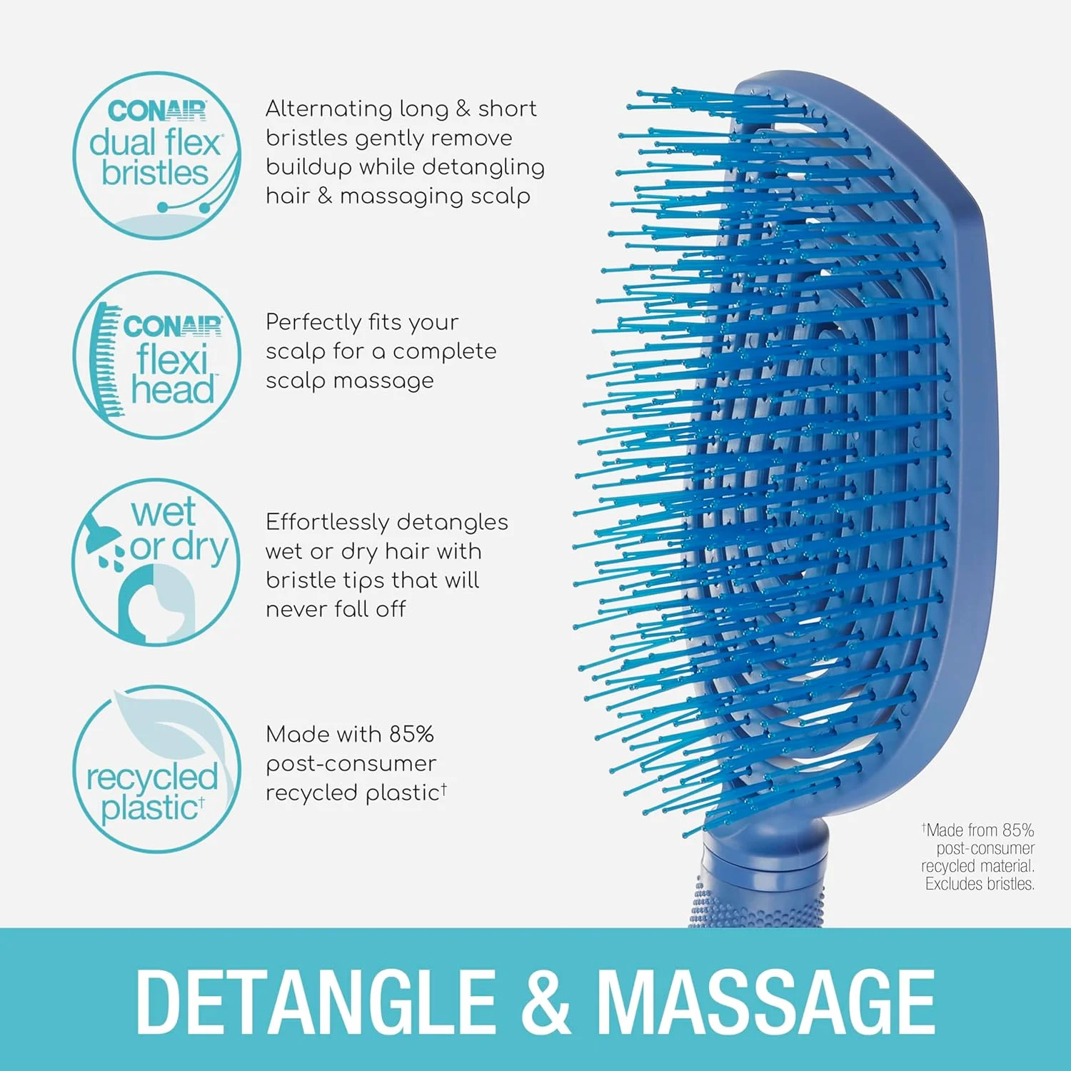 برس باز کننده گره مو Conair Scalp Care - برس موی فر - ماساژور پوست سر - برس مو برای زنان و مردان - باز کننده گره برای همه طول ها و انواع مو - قابل استفاده به صورت مرطوب یا خشک - آبی برس باز کننده گره مو Conair Scalp Care - برس موی فر - ماساژور پوست سر - برس مو برای زنان و مردان - باز کننده گره برای همه طول ها و انواع مو - قابل استفاده به صورت مرطوب یا خشک - آبی