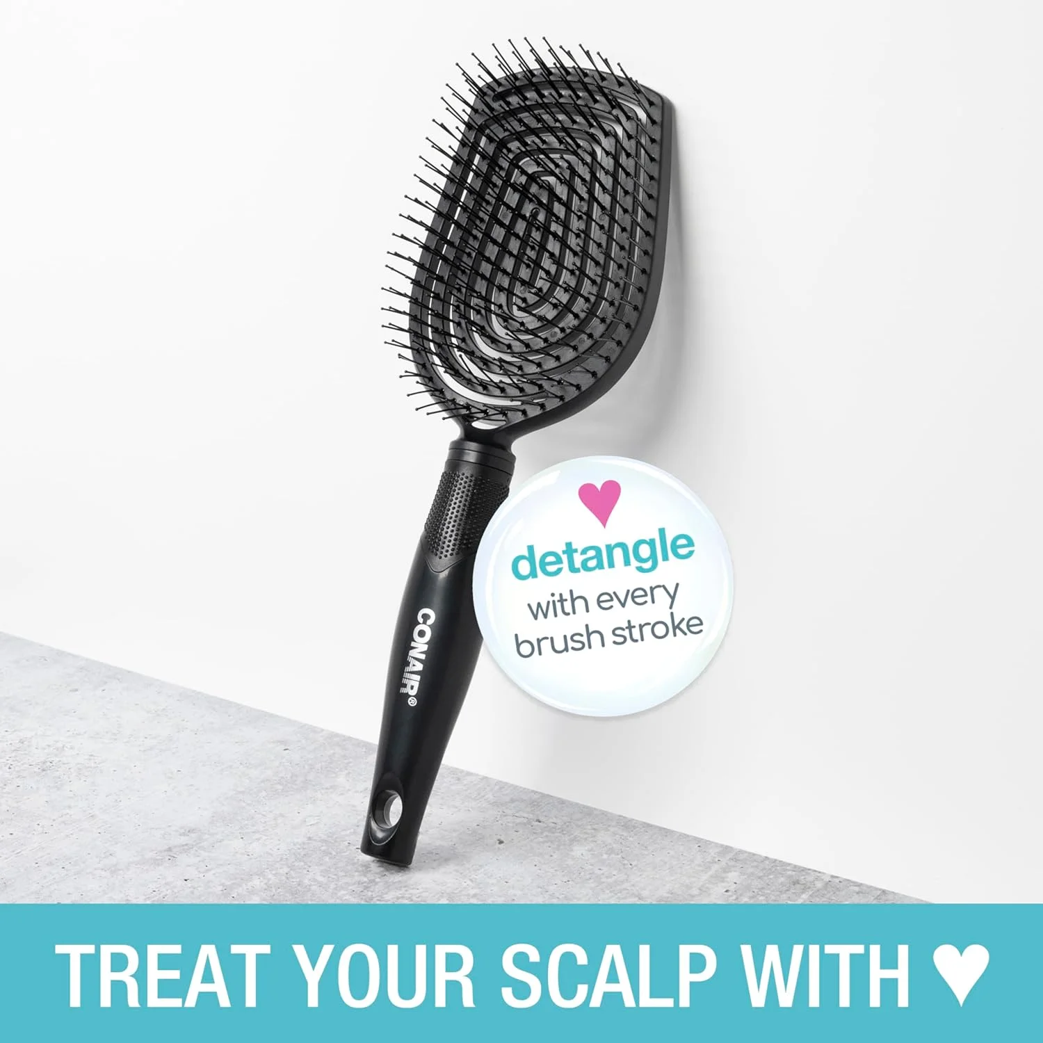 برس باز کننده موی سر Conair Scalp Care - برس موی فر - ماساژور پوست سر - برس مو برای زنان و مردان - باز کننده گره برای همه طول ها و انواع مو - قابل استفاده به صورت مرطوب یا خشک - Black Onyx برس باز کننده موی سر Conair Scalp Care - برس موی فر - ماساژور پوست سر - برس مو برای زنان و مردان - باز کننده گره برای همه طول ها و انواع مو - قابل استفاده به صورت مرطوب یا خشک - Black Onyx