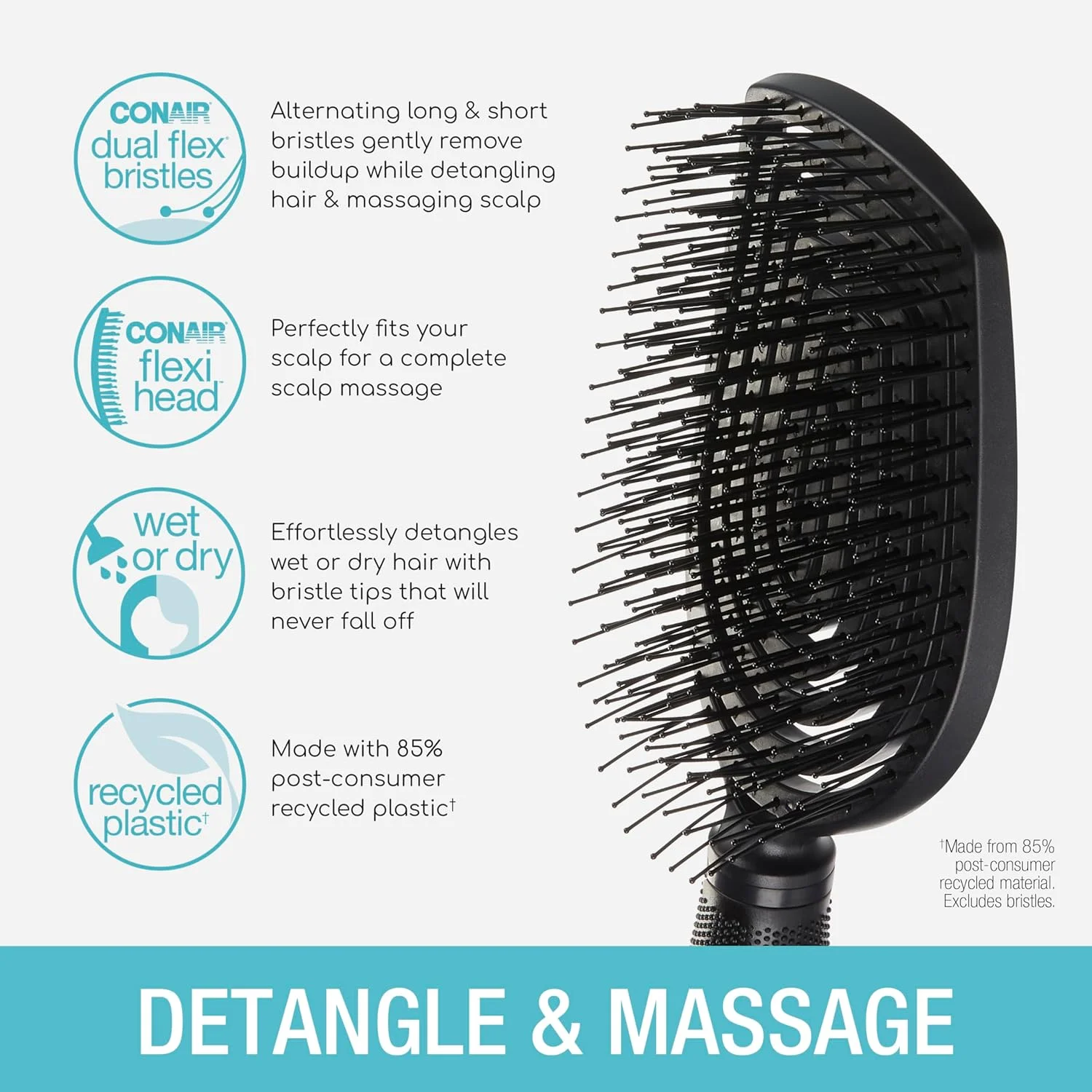برس باز کننده موی سر Conair Scalp Care - برس موی فر - ماساژور پوست سر - برس مو برای زنان و مردان - باز کننده گره برای همه طول ها و انواع مو - قابل استفاده به صورت مرطوب یا خشک - Black Onyx برس باز کننده موی سر Conair Scalp Care - برس موی فر - ماساژور پوست سر - برس مو برای زنان و مردان - باز کننده گره برای همه طول ها و انواع مو - قابل استفاده به صورت مرطوب یا خشک - Black Onyx