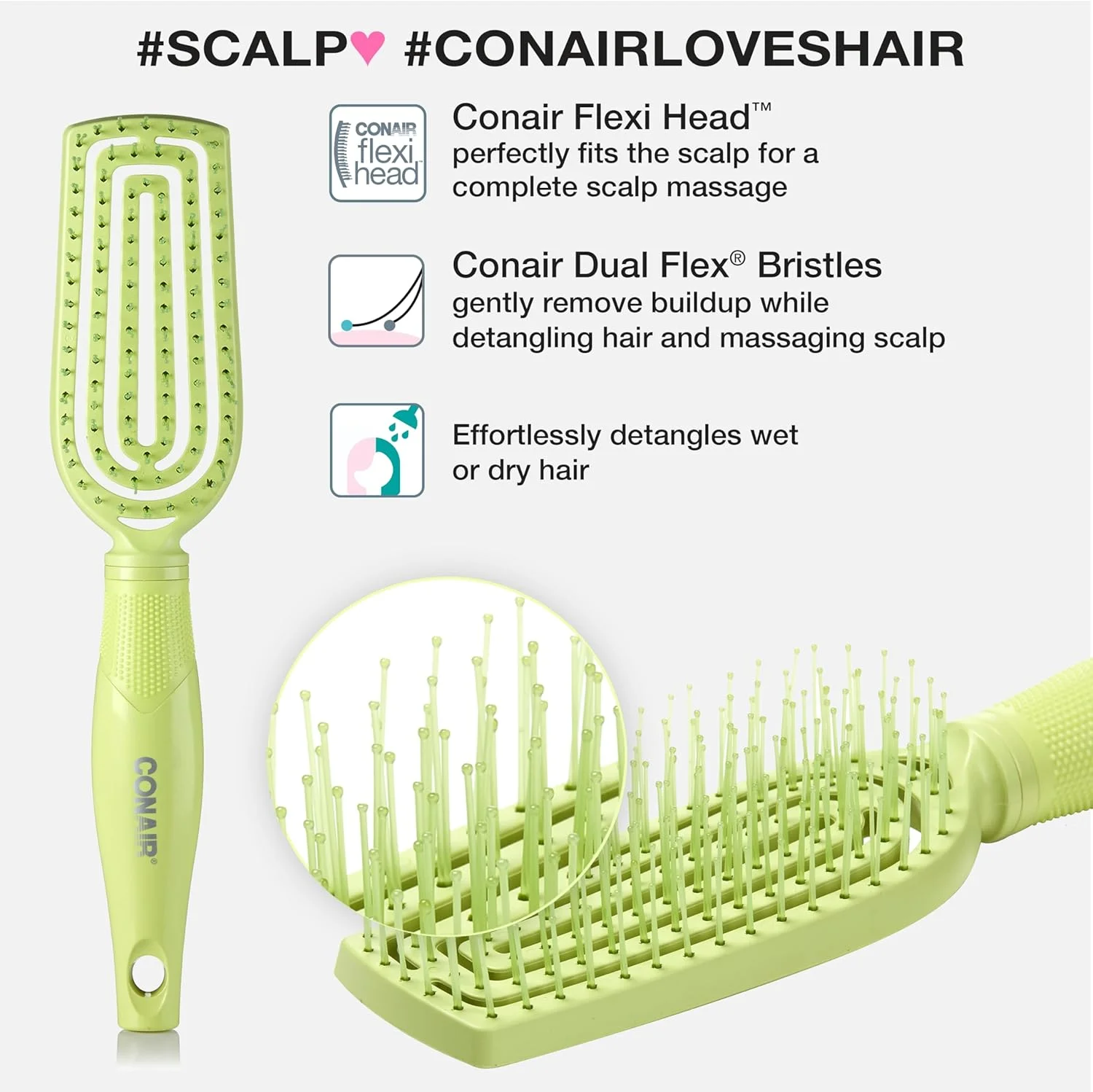 برس موی باز کننده گره مو Conair Scalp Care - برس مو - برس موی فر - برس موی باز کننده گره مو - ماساژور پوست سر - برس موی باریک با سر انعطاف پذیر برس موی باز کننده گره مو Conair Scalp Care - برس مو - برس موی فر - برس موی باز کننده گره مو - ماساژور پوست سر - برس موی باریک با سر انعطاف پذیر