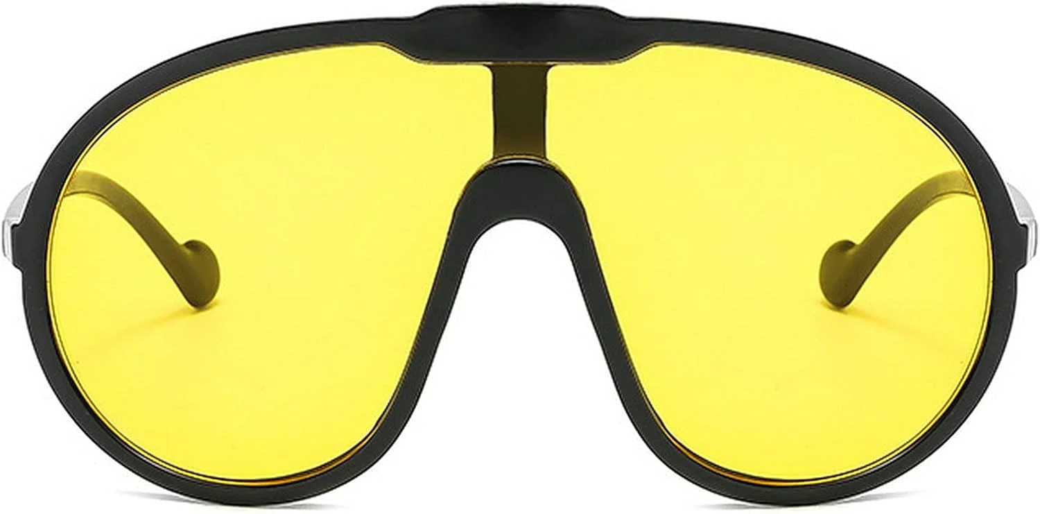 عینک آفتابی یک تکه بزرگ برای زنان و مردان، عینک آفتابی مد روز، عینک های آفتابی وینتیج پانک با فریم بزرگ، محافظ UV400