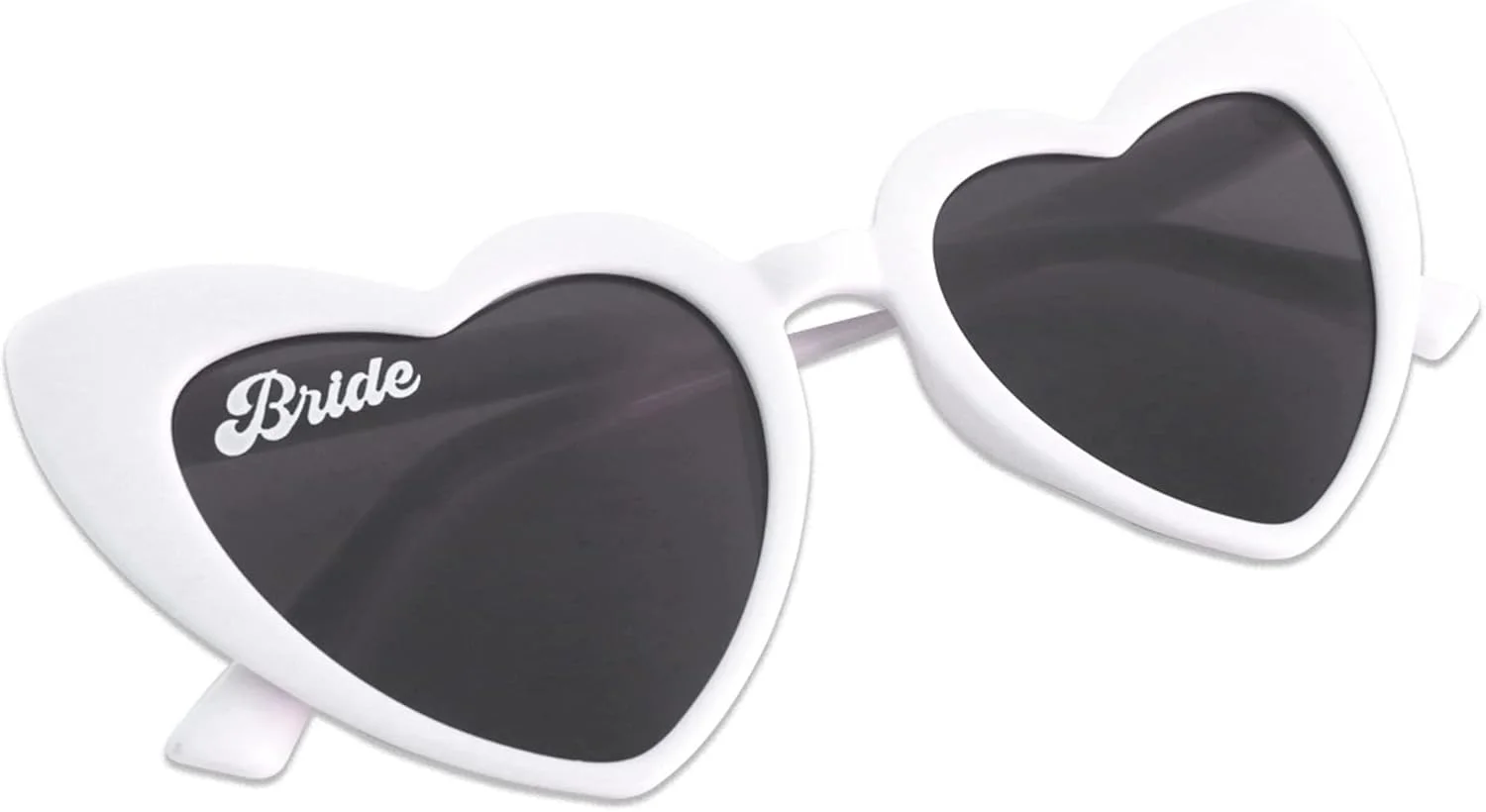 عینک آفتابی عروس ModParty | عینک قلبی شکل سفید | اکسسوری مهمانی مجردی | ایده هدیه ماه عسل عروسی | طراحی چشم گربه ای رترو