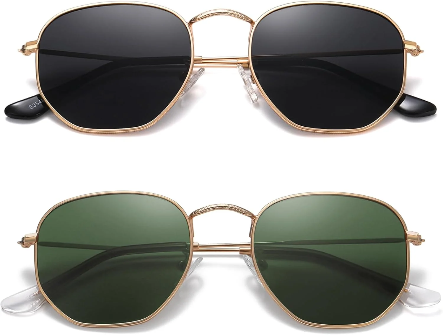 عینک آفتابی شش ضلعی پلاریزه MEETSUN برای زنان و مردان، عینک آفتابی چند ضلعی مربعی با محافظت UV400 و فریم فلزی