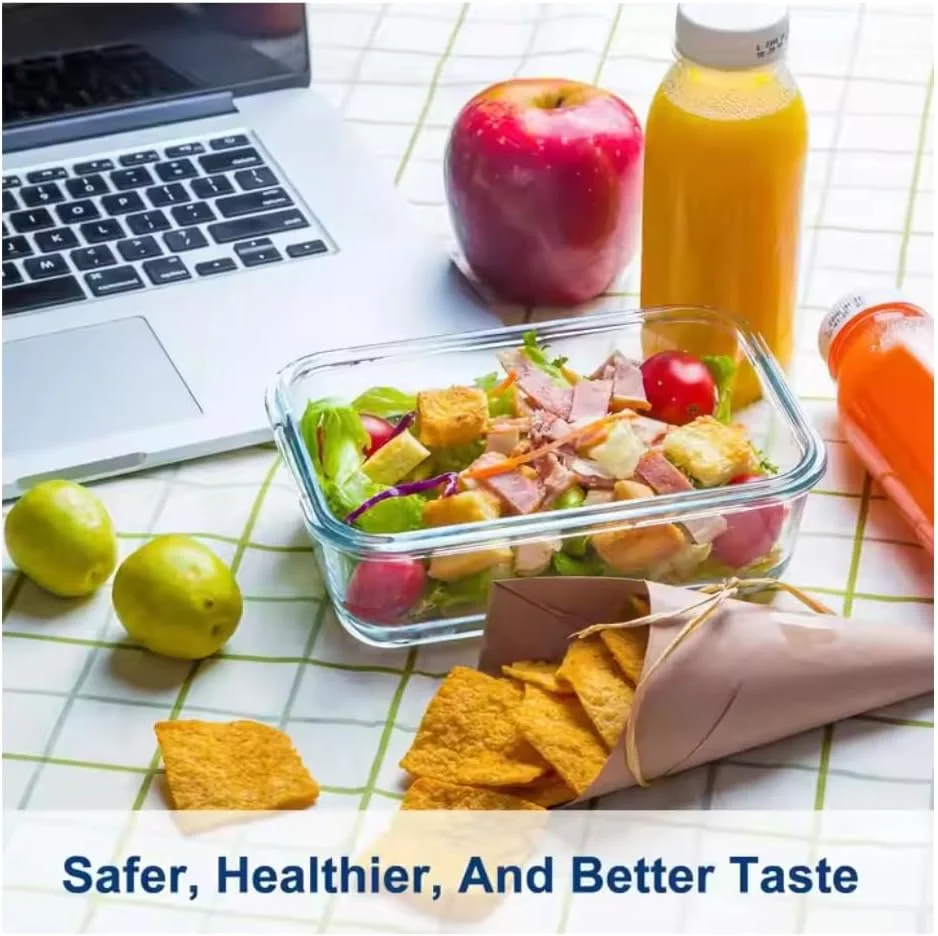 ظروف نگهداری مواد غذایی شیشه ای 1040 میلی لیتری SIPTALES | ظروف آماده سازی غذا برای نگهداری در انبار و آشپزخانه | ظروف ناهار برای بزرگسالان | مناسب برای فریزر و مایکروویو | صورتی