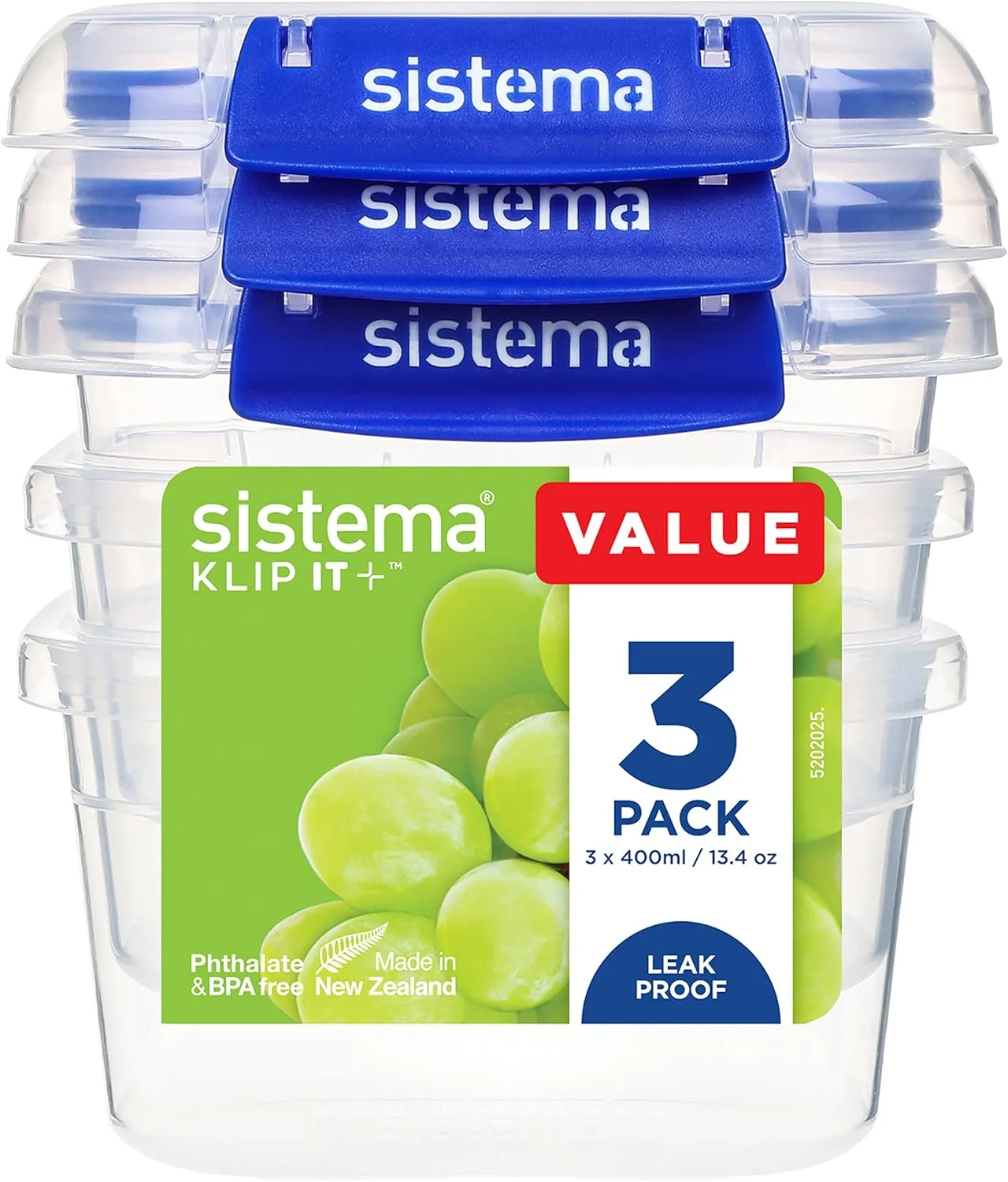 ظروف نگهداری مواد غذایی سیستما KLIP IT PLUS، 400 میلی لیتر، ست 3 عددی ظروف دربسته، مهر و موم ضد نشت، گیره های قفل آسان، قابل بازیافت با TerraCycle، بدون BPA ظروف نگهداری مواد غذایی سیستما KLIP IT PLUS، 400 میلی لیتر، ست 3 عددی ظروف دربسته، مهر و موم ضد نشت، گیره های قفل آسان، قابل بازیافت با TerraCycle، بدون BPA