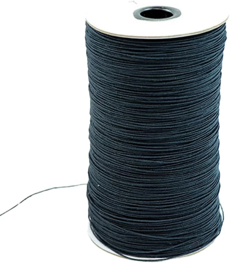 طناب سیمی آهنی Mcoser به طول 20 یارد، نخ روکش دار پنبه ای با سیم داخلی، نخ ساخت روکش دار پنبه ای 1 میلی متری برای کاردستی، خیاطی، مشکی