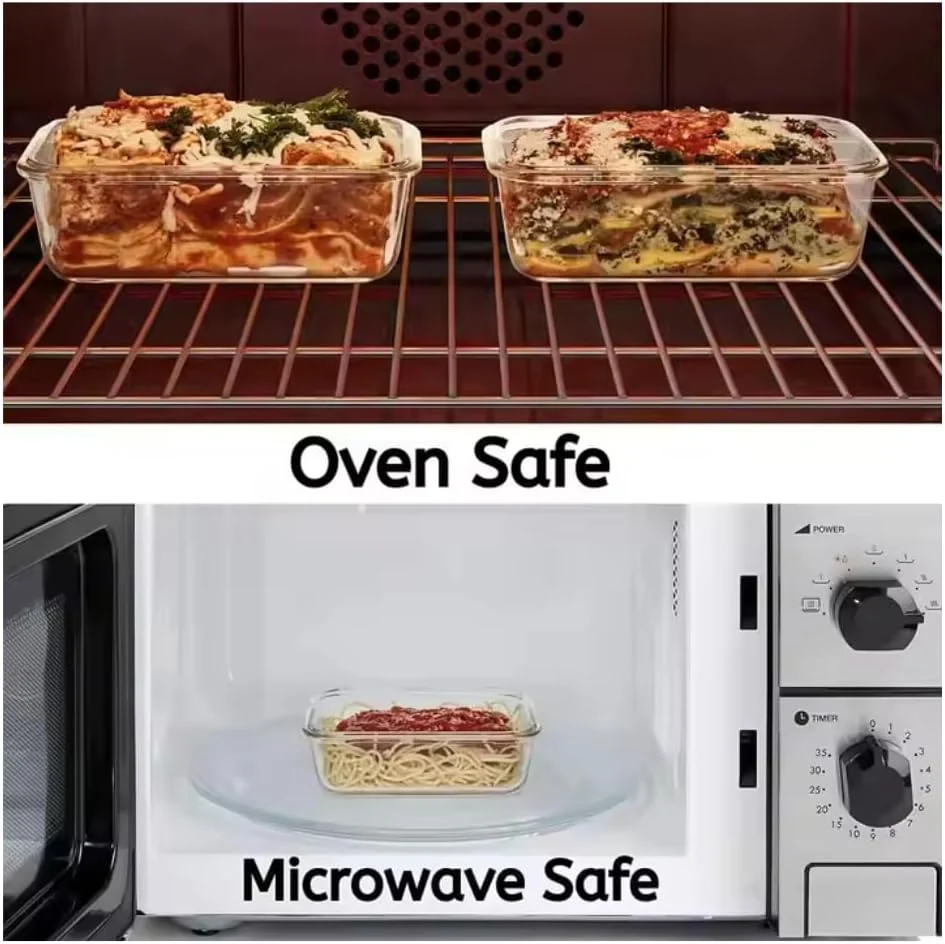 ظروف نگهداری مواد غذایی شیشه ای 1040 میلی لیتری SIPTALES | ظروف آماده سازی غذا برای نگهداری در انبار و آشپزخانه | ظروف ناهار برای بزرگسالان | مناسب برای فریزر و مایکروویو | صورتی