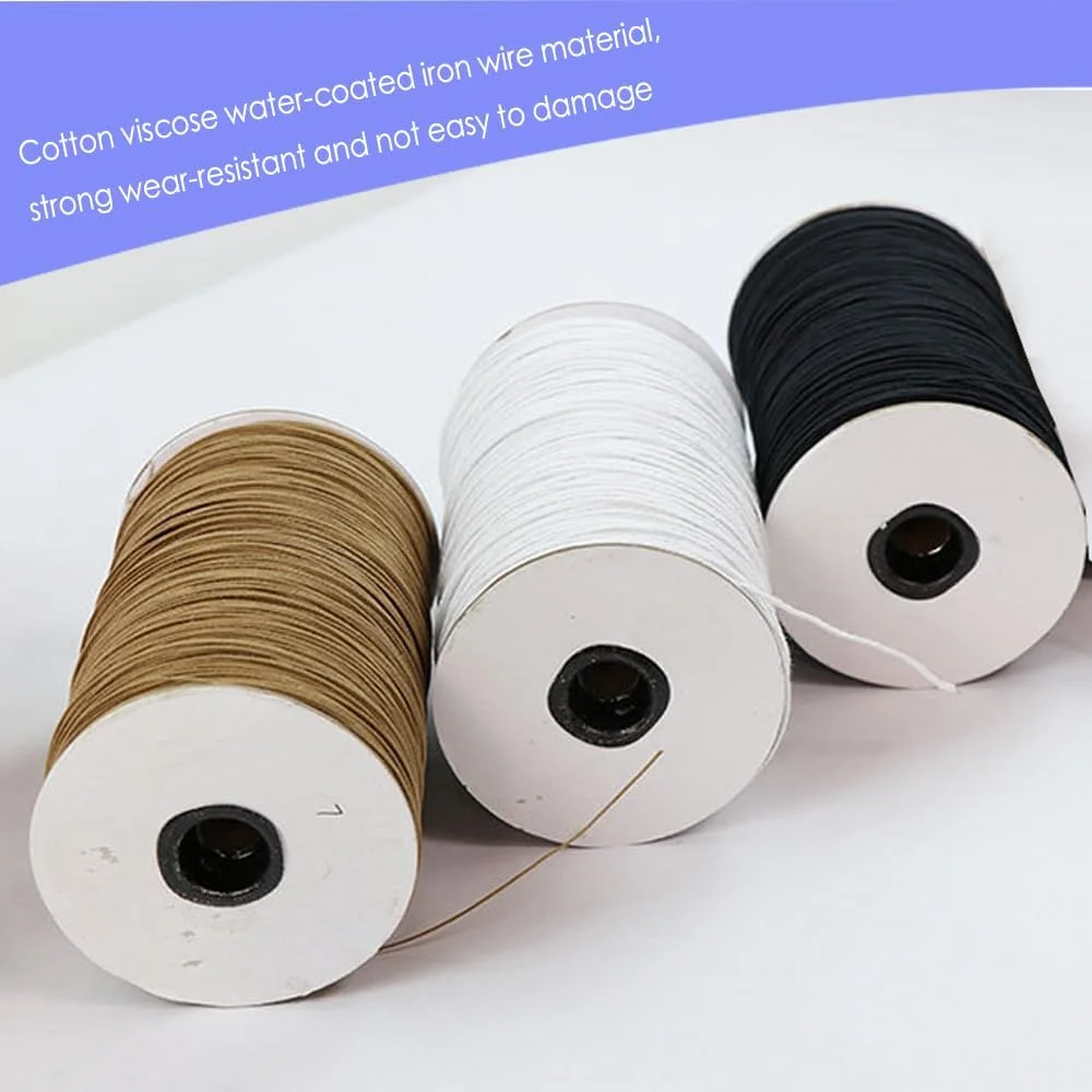 طناب سیمی آهنی Mcoser به طول 20 یارد، نخ روکش دار پنبه ای با سیم داخلی، نخ ساخت روکش دار پنبه ای 1 میلی متری برای کاردستی، خیاطی، مشکی طناب سیمی آهنی Mcoser به طول 20 یارد، نخ روکش دار پنبه ای با سیم داخلی، نخ ساخت روکش دار پنبه ای 1 میلی متری برای کاردستی، خیاطی، مشکی