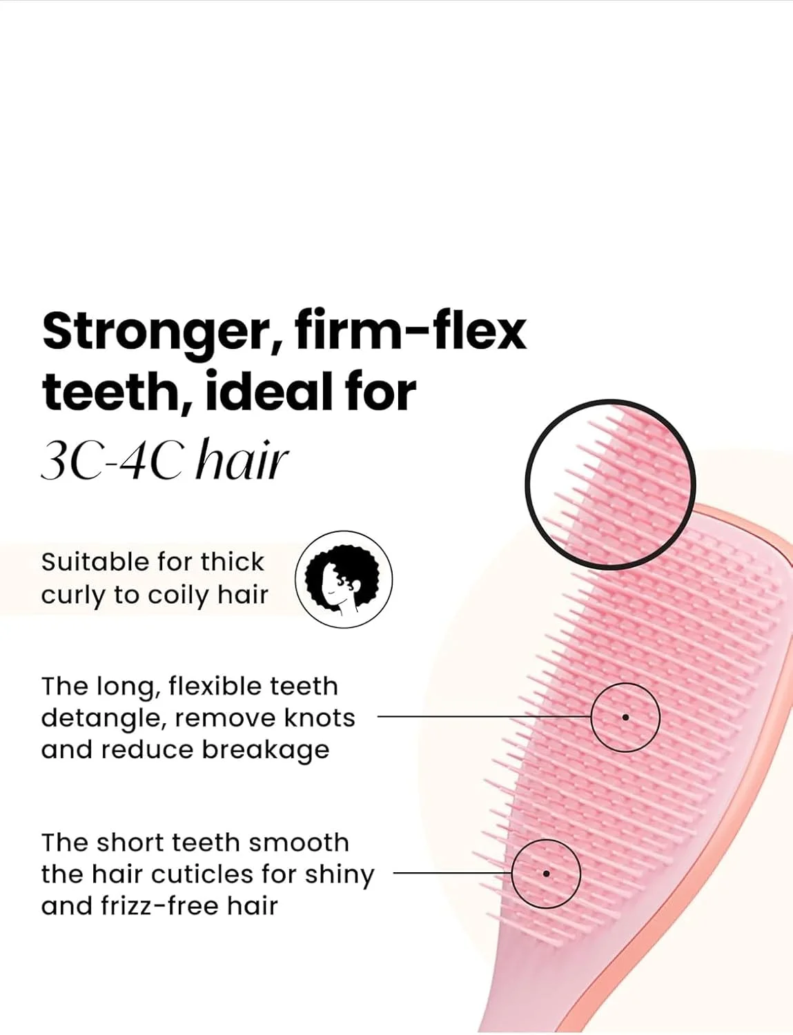 برس باز کننده گره مو Bold&beautiful برای موهای فر و موج دار، دارای دندانه های نایلونی انعطاف پذیر، شکل بیضی، استفاده بدون درد روی موهای خیس و خشک، دسته ضد لغزش، طراحی ارگونومیک، 20x8x22 سانتی متر (صورتی هلویی) برس باز کننده گره مو Bold&beautiful برای موهای فر و موج دار، دارای دندانه های نایلونی انعطاف پذیر، شکل بیضی، استفاده بدون درد روی موهای خیس و خشک، دسته ضد لغزش، طراحی ارگونومیک، 20x8x22 سانتی متر (صورتی هلویی)