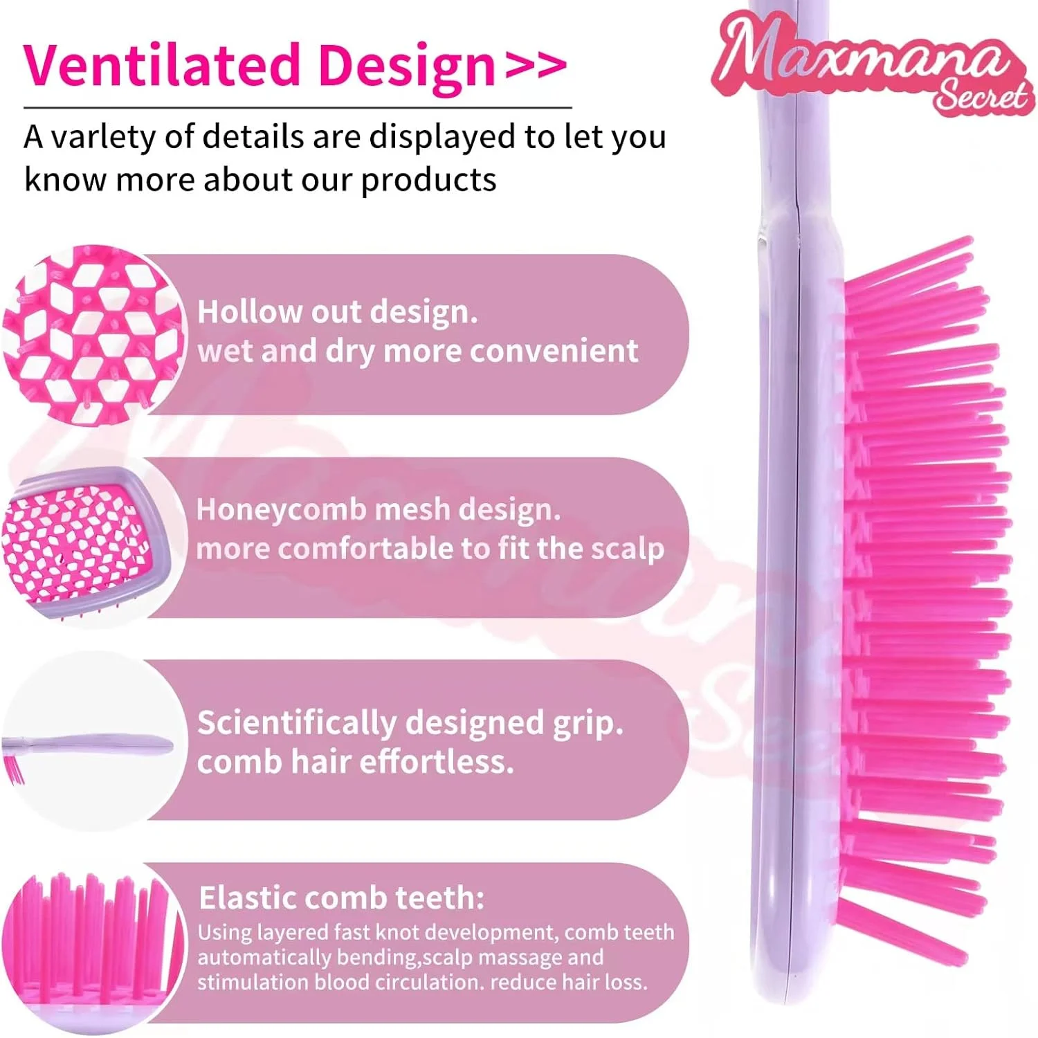 برس باز کننده گره مو BananaHome، شانه ماساژ فر برای موهای فر طبیعی خیس خشک ضخیم صاف بلند (بنفش+سبز) برس باز کننده گره مو BananaHome، شانه ماساژ فر برای موهای فر طبیعی خیس خشک ضخیم صاف بلند (بنفش+سبز)