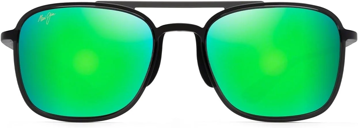 عینک آفتابی خلبانی پلاریزه Keokea Maui Jim مردانه و زنانه، خاکستری شفاف/آینه سبز پلاریزه، M