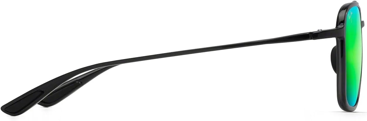 عینک آفتابی خلبانی پلاریزه Keokea Maui Jim مردانه و زنانه، خاکستری شفاف/آینه سبز پلاریزه، M