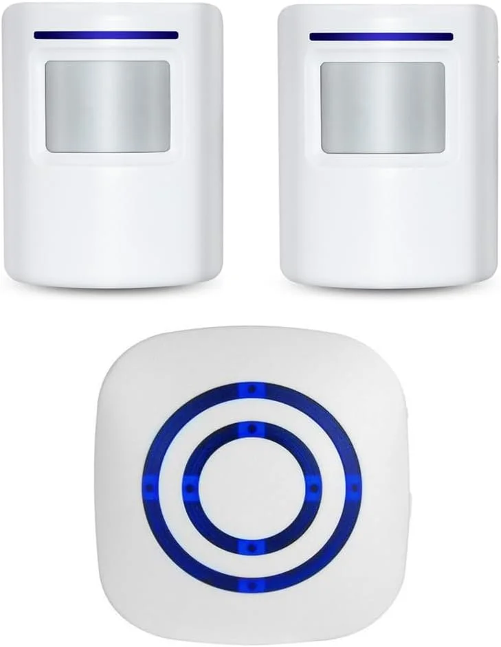 آلارم بیسیم درب منزل ENEGG، هشدار ورود، زنگ درب بازدید کننده با 1 گیرنده پلاگین و 2 سیستم هشدار تشخیص حرکت PIR، صدای با کیفیت و LED، 38 ملودی آلارم بیسیم درب منزل ENEGG، هشدار ورود، زنگ درب بازدید کننده با 1 گیرنده پلاگین و 2 سیستم هشدار تشخیص حرکت PIR، صدای با کیفیت و LED، 38 ملودی