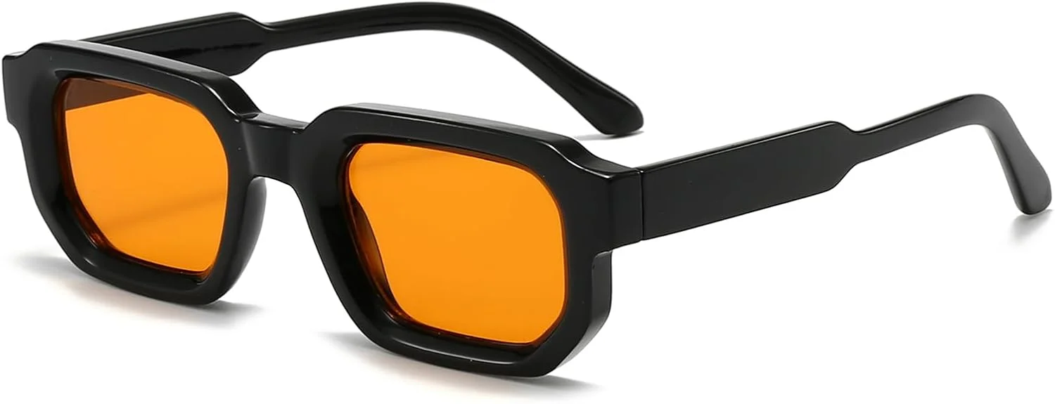 عینک آفتابی مستطیلی وینتیج LJCZKA برای زنان و مردان، عینک آفتابی مربعی کوچک مد روز با محافظت UV400 عینک آفتابی مستطیلی وینتیج LJCZKA برای زنان و مردان، عینک آفتابی مربعی کوچک مد روز با محافظت UV400