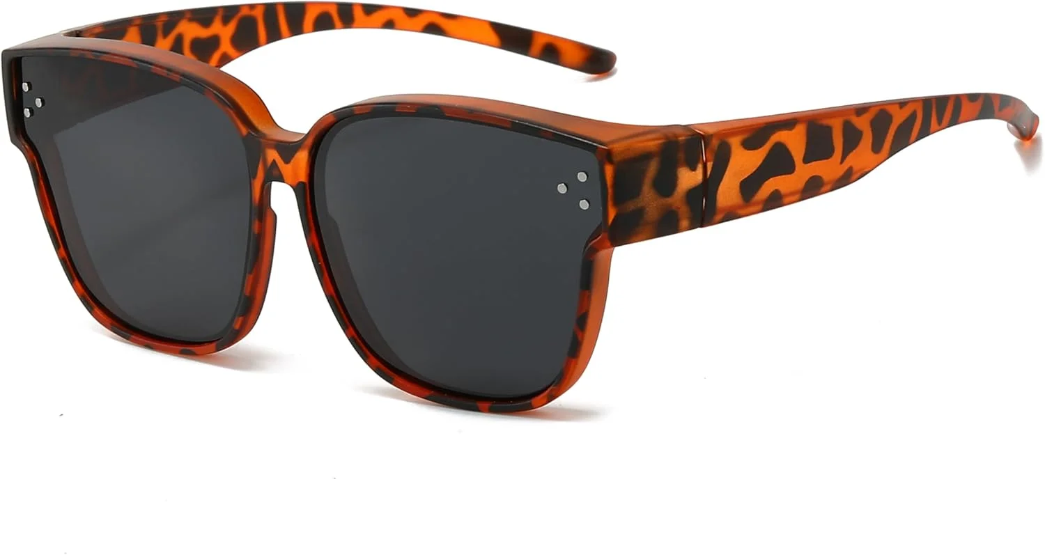 عینک آفتابی پلاریزه Long Keeper مناسب برای استفاده روی عینک طبی، زنانه و مردانه، بزرگ، مربعی، مدل چشم گربه ای، پوششی، مناسب رانندگی