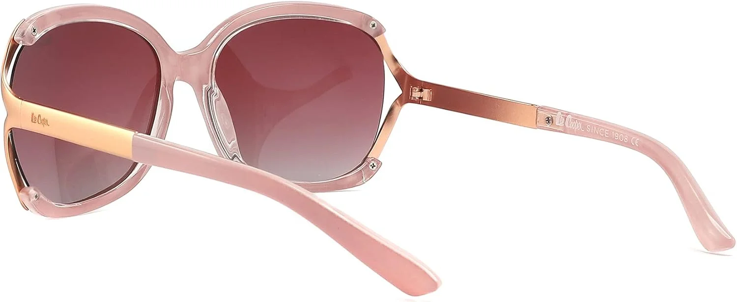 عینک آفتابی پلاریزه فشن Lee Cooper با لنز صورتی گرادیانی (LC1027C02) برای بانوان زیبا عینک آفتابی پلاریزه فشن Lee Cooper با لنز صورتی گرادیانی (LC1027C02) برای بانوان زیبا