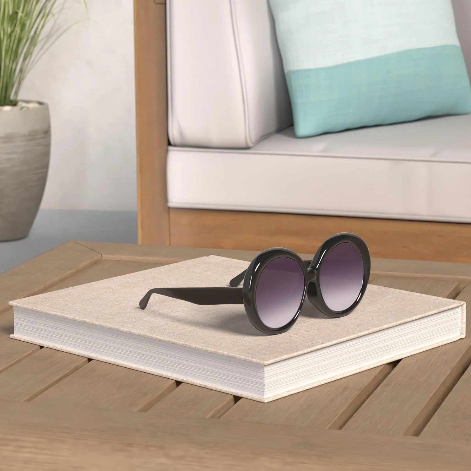 عینک آفتابی گرد بزرگ رترو Karsaer زنانه و مردانه، مد روز دهه 70 و 80 مدل K7155