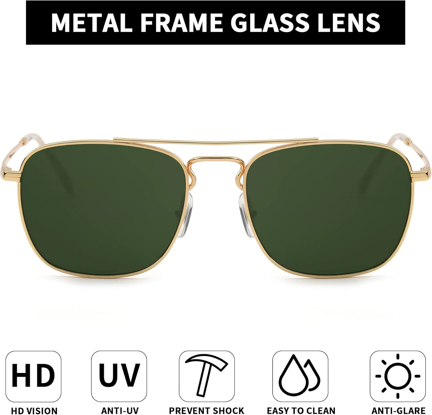 عینک آفتابی پلاریزه گرد رترو JIM HALO، سایه های مربعی فلزی تخت برای مردان و زنان