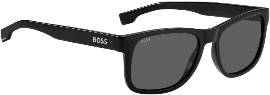 Hugo Boss Square Shape Sunglasses for Women, 55 mm Size, Grey/Black