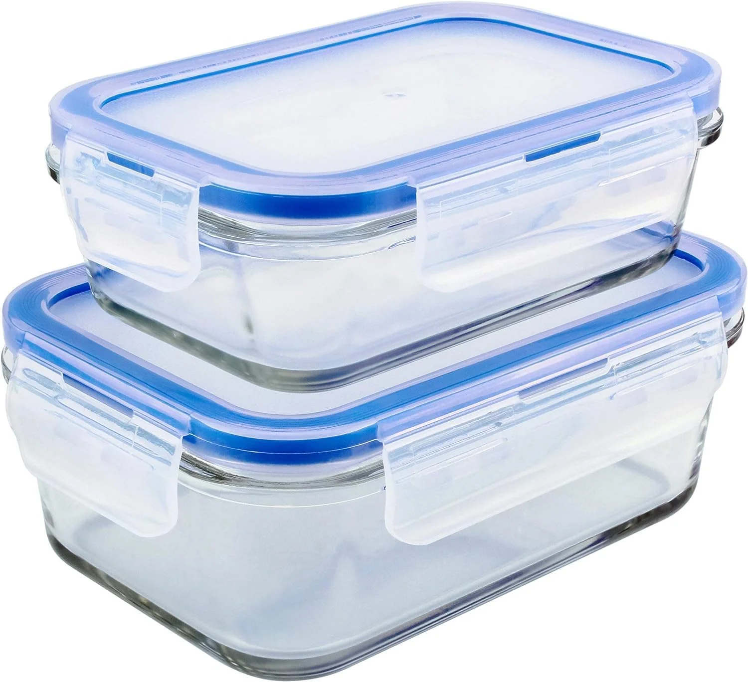 Resealable Food Storage Containers with Lids, Microwave & Freezer Safe, Set of 2