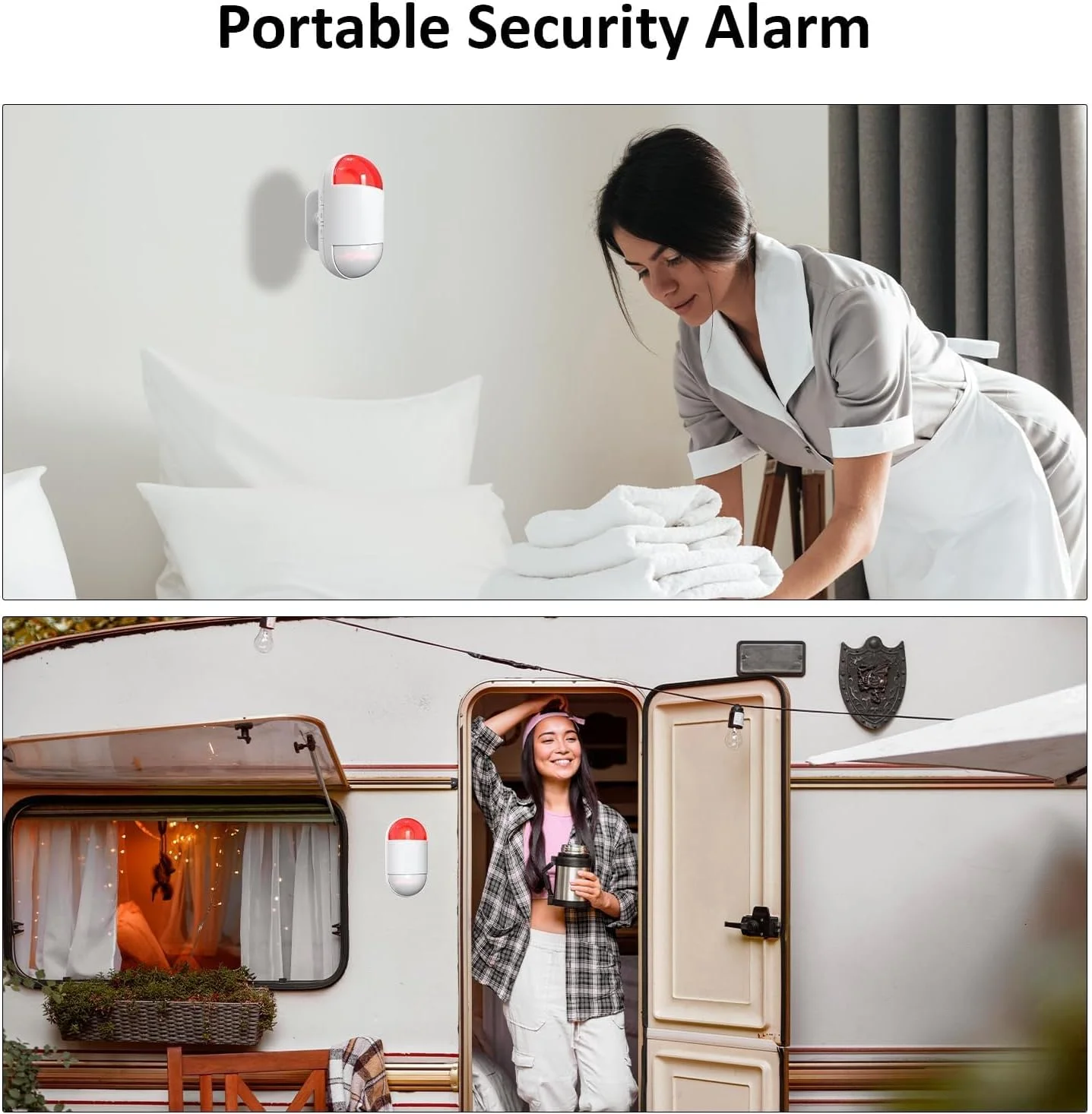 آلارم سنسور حرکتی داخلی، دزدگیر حرکتی مادون قرمز بی سیم داخلی با آژیر (برد سنسور 9 متر، 125 دسی بل، باتری)، آلارم تشخیص حرکت برای گاراژ فروشگاهی منزل