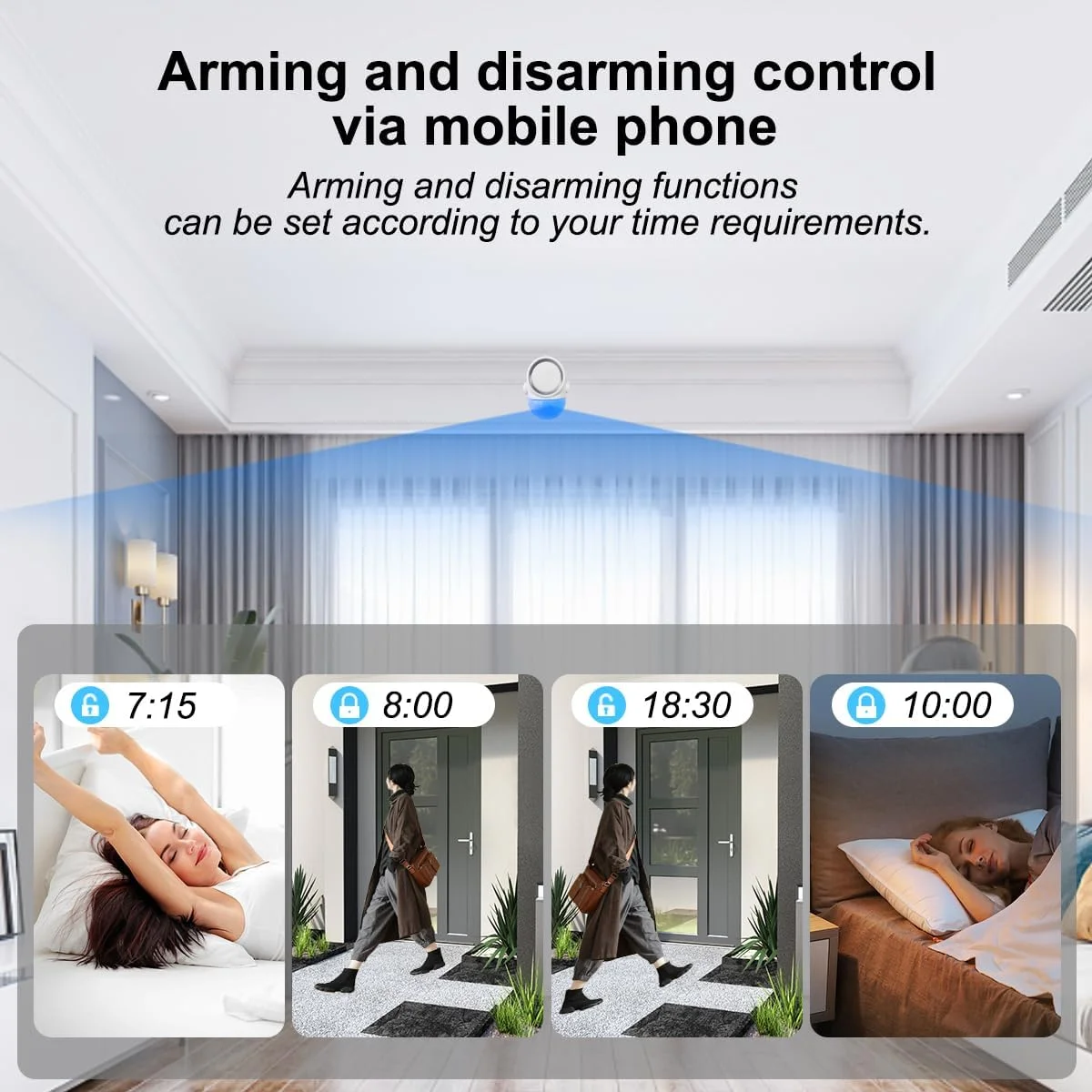 سنسور حرکتی GALOOK با آلارم، سنسور حرکتی PIR وای فای با کنترل از راه دور و برنامه، سنسور درب و پنجره، سیستم آلارم خانه، آپارتمان، موتورخانه، گاراژ، مغازه ها، دفاتر، خودرو، سوله باغ، 120 دسی بل