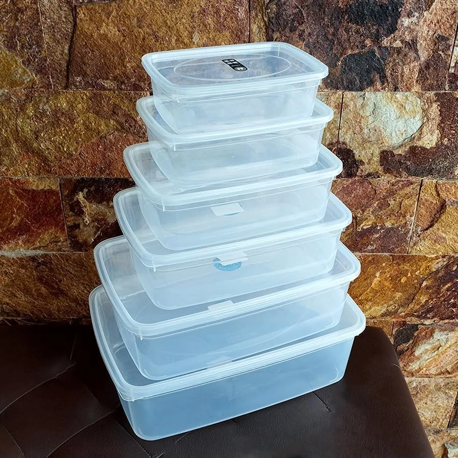 【6 PIECE SET】 Food storage container with lid, 10,8,5,3.5,2.5,1 - Liter, stackable square storage set, BPA free, suitable for microwave and dishwasher plastic leak proof kitchen storage freezer 【6 PIECE SET】 Food storage container with lid, 10,8,5,3.5,2.5,1 - Liter, stackable square storage set, BPA free, suitable for microwave and dishwasher plastic leak proof kitchen storage freezer