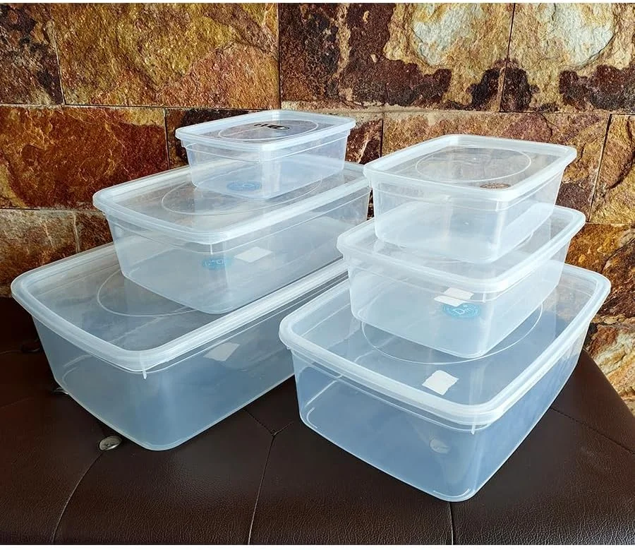 【6 PIECE SET】 Food storage container with lid, 10,8,5,3.5,2.5,1 - Liter, stackable square storage set, BPA free, suitable for microwave and dishwasher plastic leak proof kitchen storage freezer 【6 PIECE SET】 Food storage container with lid, 10,8,5,3.5,2.5,1 - Liter, stackable square storage set, BPA free, suitable for microwave and dishwasher plastic leak proof kitchen storage freezer