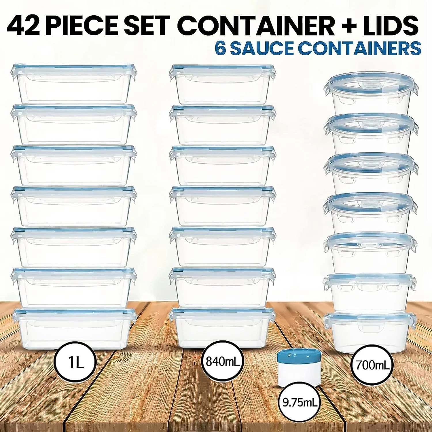 ظروف نگهداری مواد غذایی پیکاسیو 54 تکه با درب های محکم - بدون BPA، قابل استفاده در فریزر، درب های فشاری مناسب آماده سازی غذا، ست ظروف پلاستیکی آشپزخانه