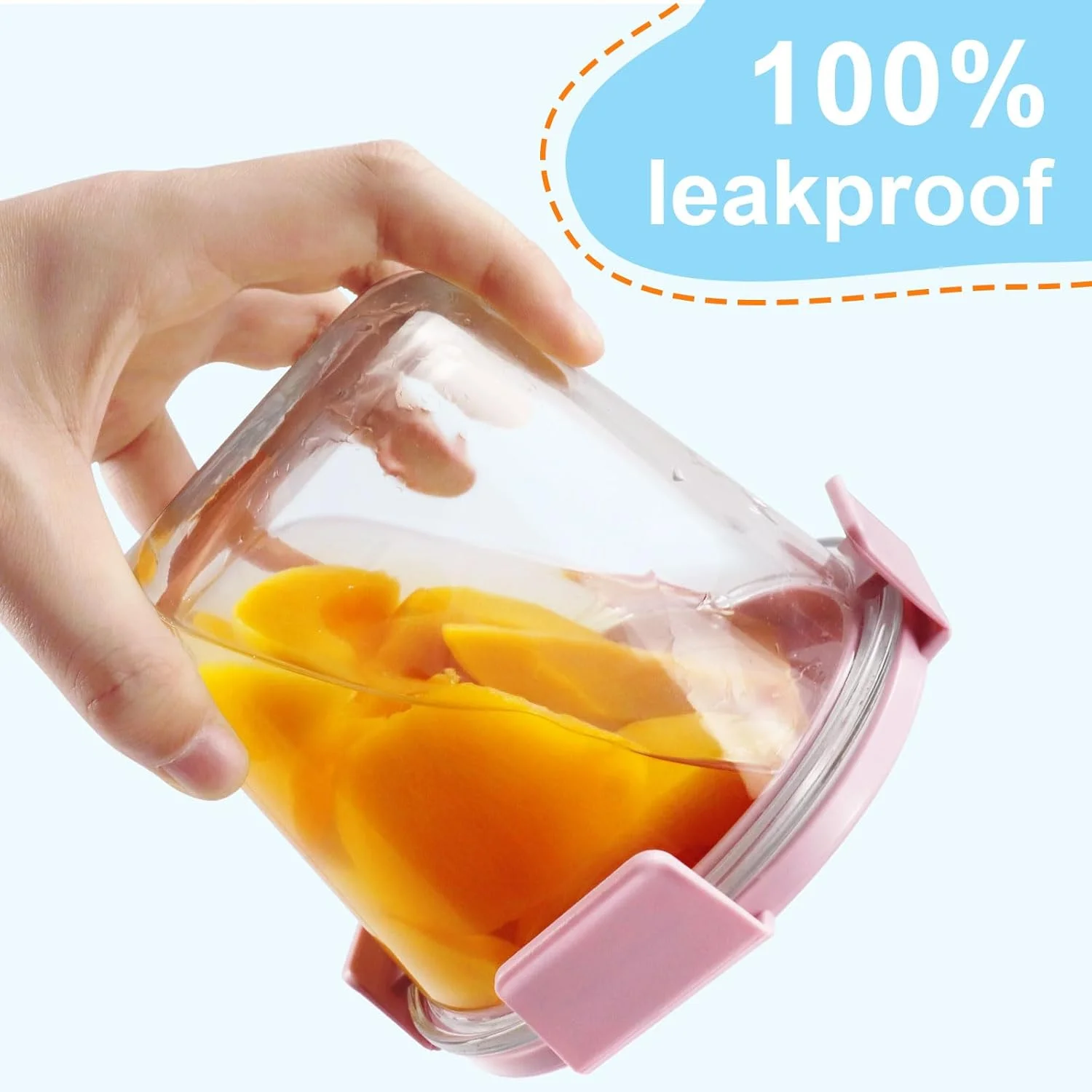 ظروف سوپ شیشه ای 8 عددی با درب - ظروف آماده سازی غذا 3 پیمانه ای با درب، ظروف نگهداری شیشه ای درب دار بدون BPA، ظروف دلی با درب مناسب مایکروویو، ماشین ظرفشویی و فریزر (4 بسته)