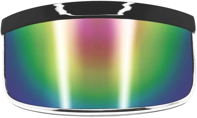 عینک آفتابی نقاب دار GloFX - عینک آفتابی تک عدسی بزرگ و آینده نگرانه - آینه رنگین کمانی یا شکست رنگین کمانی