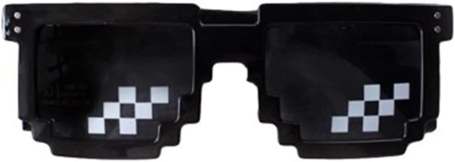 عینک با طرح پیکسلی موزاییکی 8 بیتی، مناسب مهمانی، مردانه و زنانه، طرح Thug Life عینک با طرح پیکسلی موزاییکی 8 بیتی، مناسب مهمانی، مردانه و زنانه، طرح Thug Life