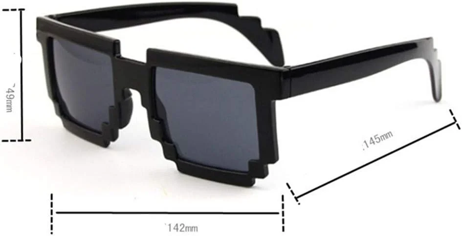 عینک با طرح پیکسلی موزاییکی 8 بیتی، مناسب مهمانی، مردانه و زنانه، طرح Thug Life عینک با طرح پیکسلی موزاییکی 8 بیتی، مناسب مهمانی، مردانه و زنانه، طرح Thug Life