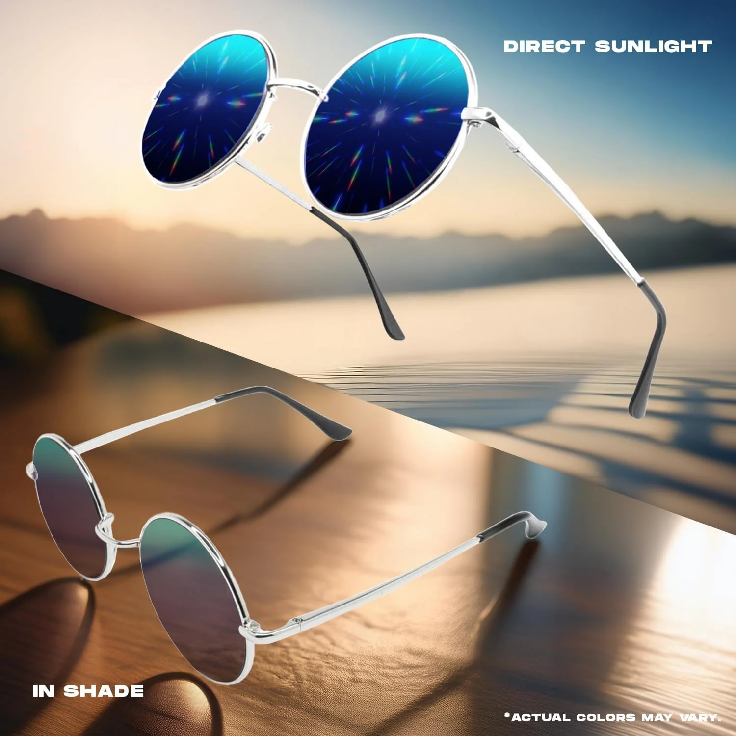 عینک های پراش طرح کهکشان GloFX - نسخه محدود - مناسب مهمانی، کلوپ و رقص نور رنگین کمانی