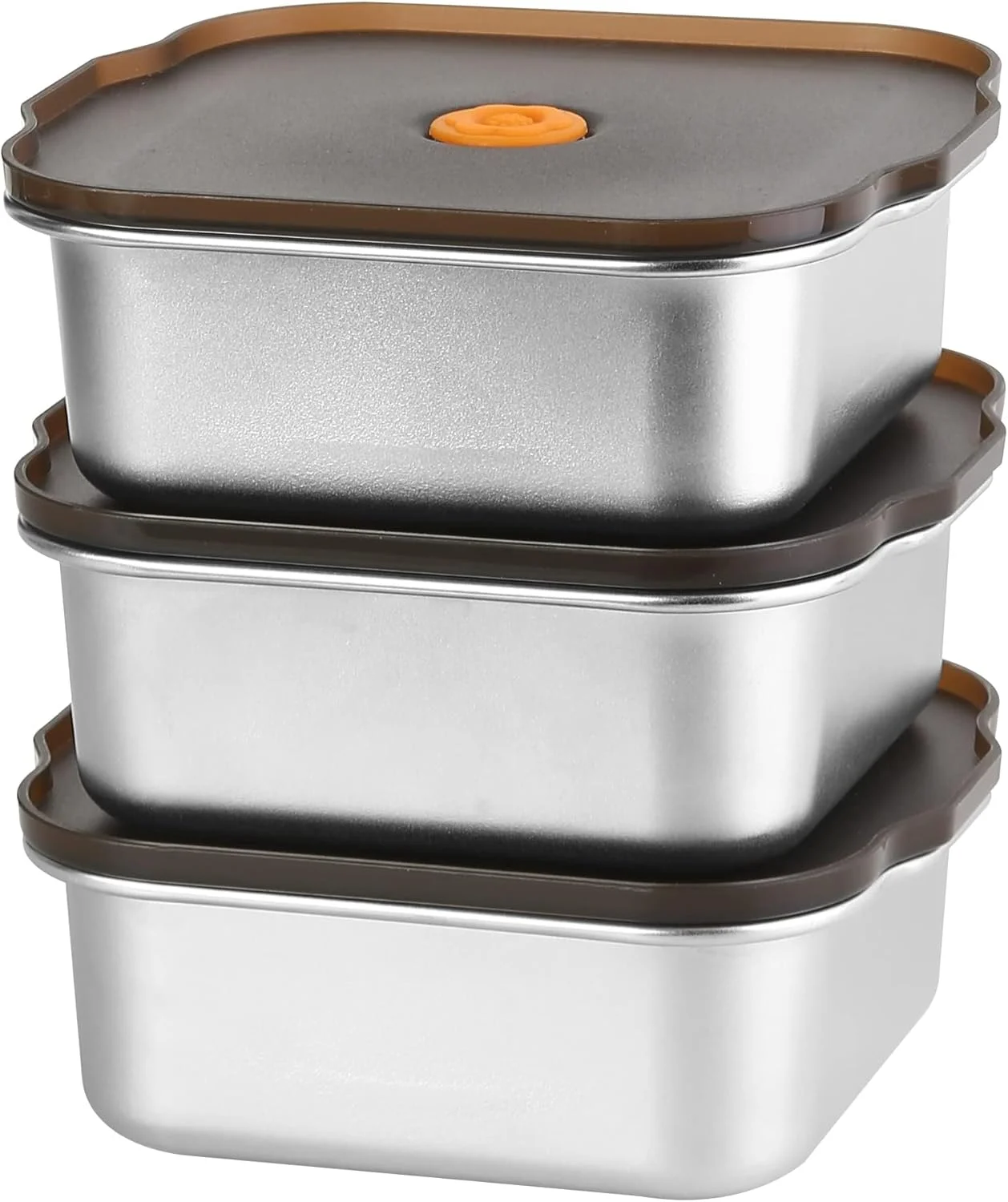 ظروف نگهداری مواد غذایی استیل ضد زنگ Paporich با درب های بدون BPA و هواگیر، ظروف آماده سازی غذا قابل استفاده مجدد، جعبه ناهار Bento، جعبه سالاد قابل چیدن، مناسب برای فریزر، مایکروویو، قابل قرارگیری در فر، قابل شستشو در ماشین ظرفشویی