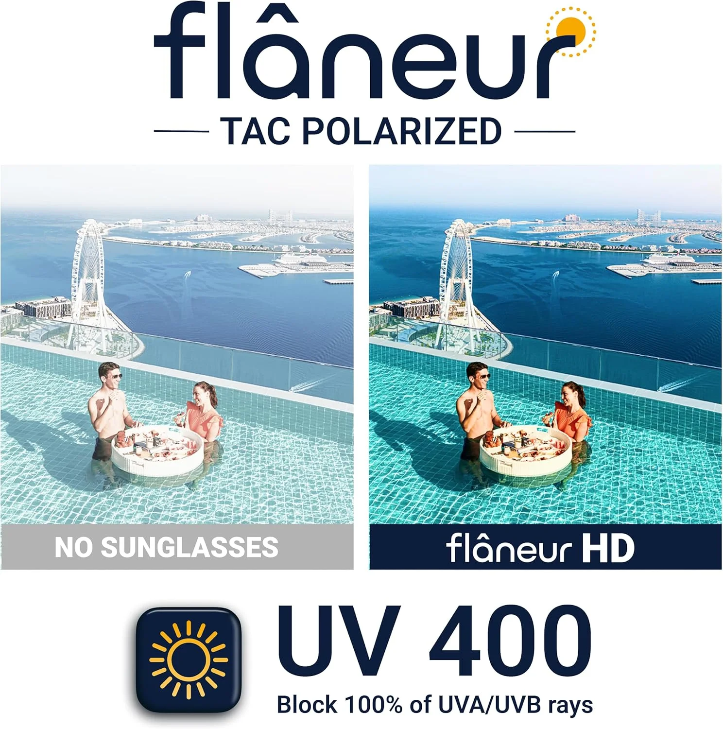 عینک آفتابی Flaneur زنانه و مردانه رترو - پلاریزه با محافظت در برابر اشعه ماوراء بنفش - سبک وزن، مقاوم در برابر خراش، عینک و لوازم جانبی مد روز UV400