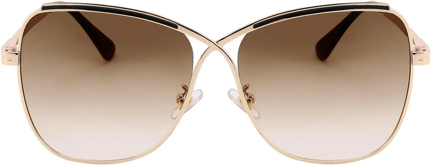 عینک آفتابی خلبانی زنانه FEISEDY، طراحی پروانه‌ای بزرگ، مدل X، گربه‌ای، زیبا، مناسب بانوان B2738