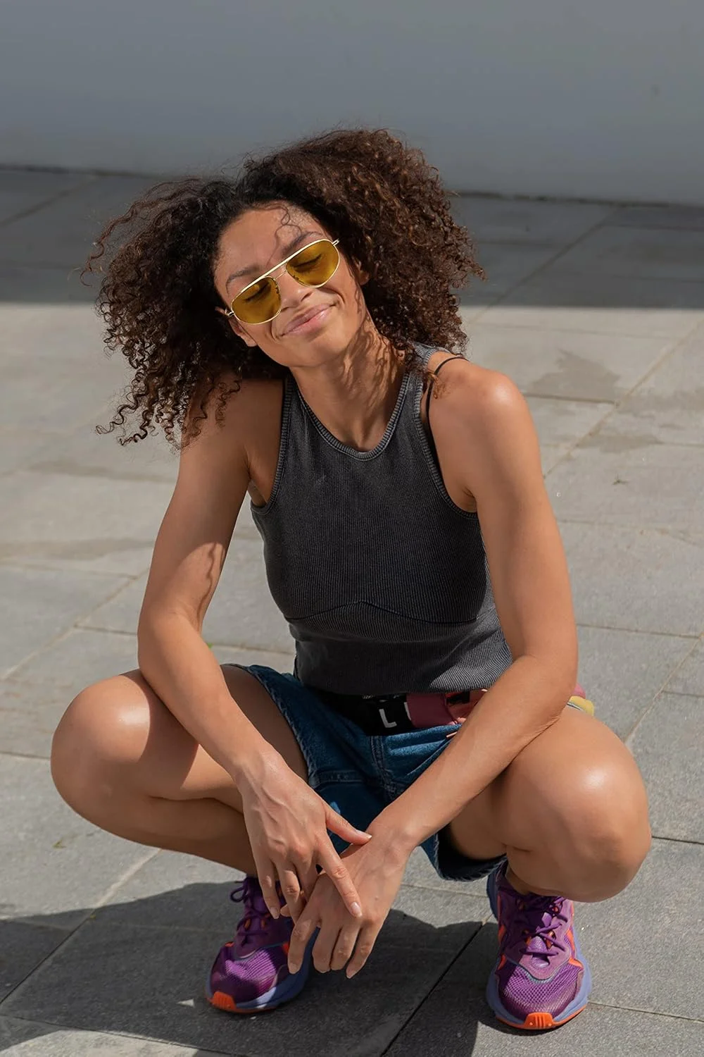 عینک آفتابی کوچک رترو FEISEDY زنانه مردانه دهه 90، فریم فلزی مد روز، عینک آفتابی بیضی B2906