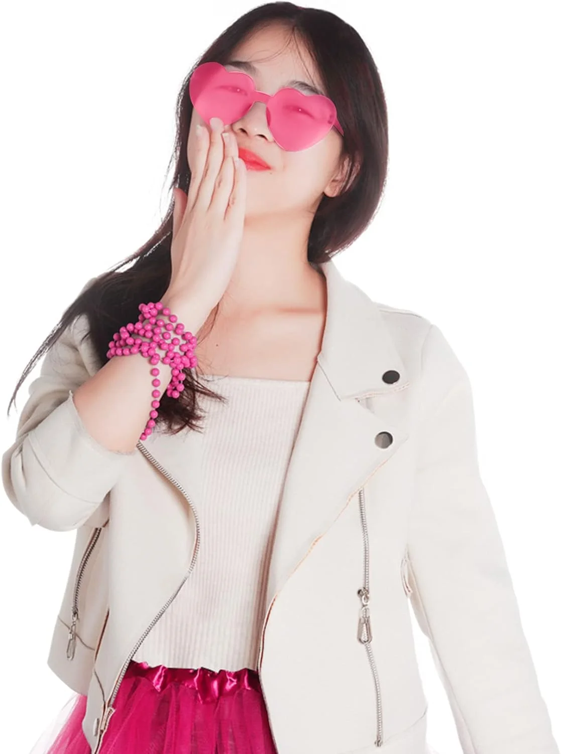 عینک آفتابی قلبی شکل فنگک، 6 عدد، بدون فریم، شیشه های شفاف، مناسب مهمانی های زنانه عینک آفتابی قلبی شکل فنگک، 6 عدد، بدون فریم، شیشه های شفاف، مناسب مهمانی های زنانه