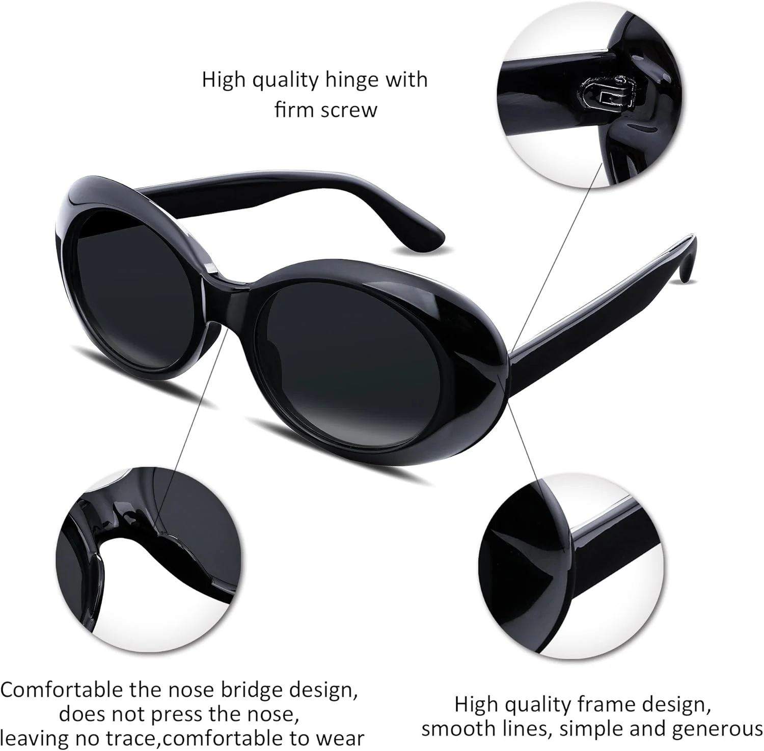 عینک آفتابی FEISEDY Clout مدل B2253، عینک بیضی یکپارچهسازی با سیستمعامل برای زنان و مردان با محافظت UV400 عینک آفتابی FEISEDY Clout مدل B2253، عینک بیضی یکپارچهسازی با سیستمعامل برای زنان و مردان با محافظت UV400