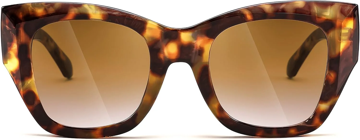 عینک آفتابی مربعی بزرگ و قدیمی FEISEDY برای زنان، عینک آفتابی بزرگ و شیک لوکس، محافظت UV400 مدل B2378