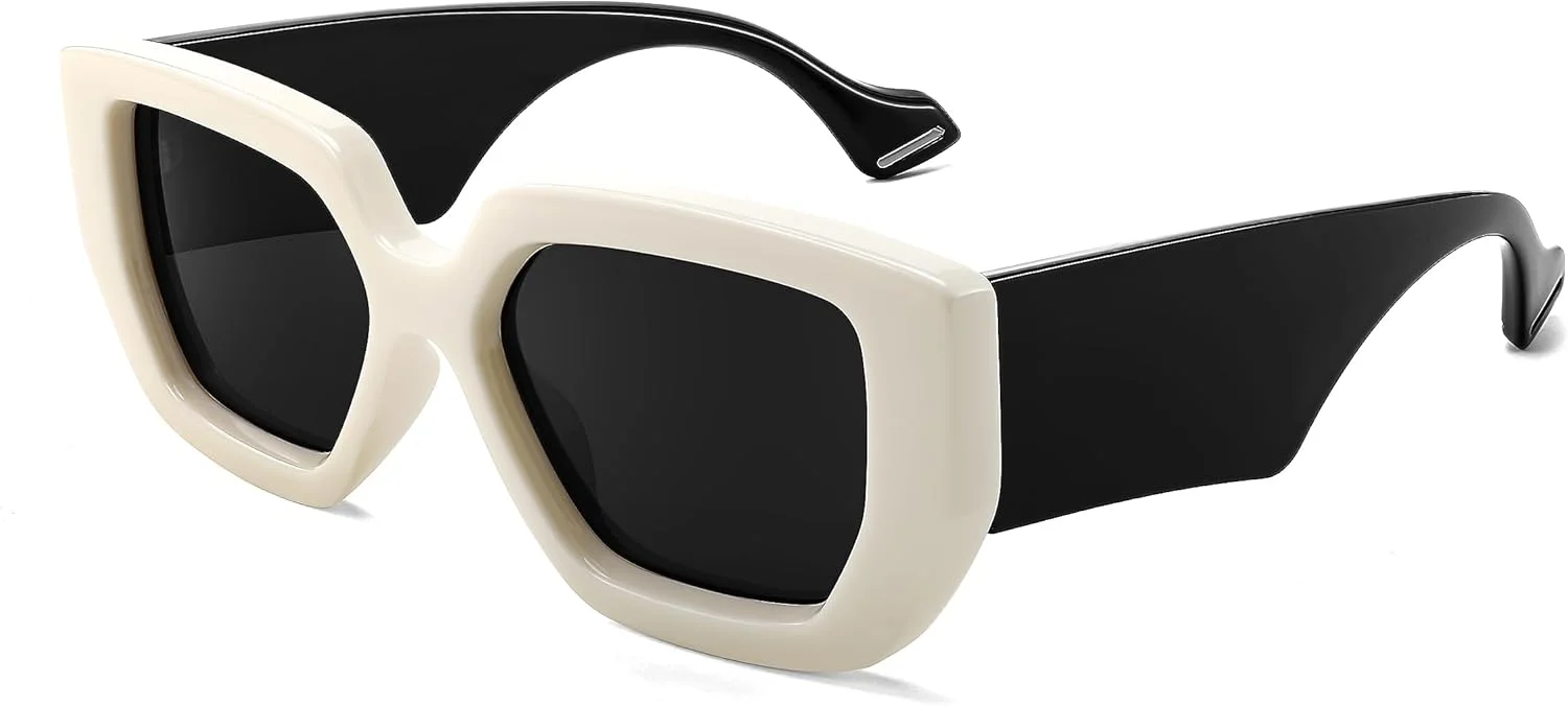 عینک آفتابی مربعی بزرگ FEISEDY برای زنان و مردان، مدل B4074 با فریم ضخیم