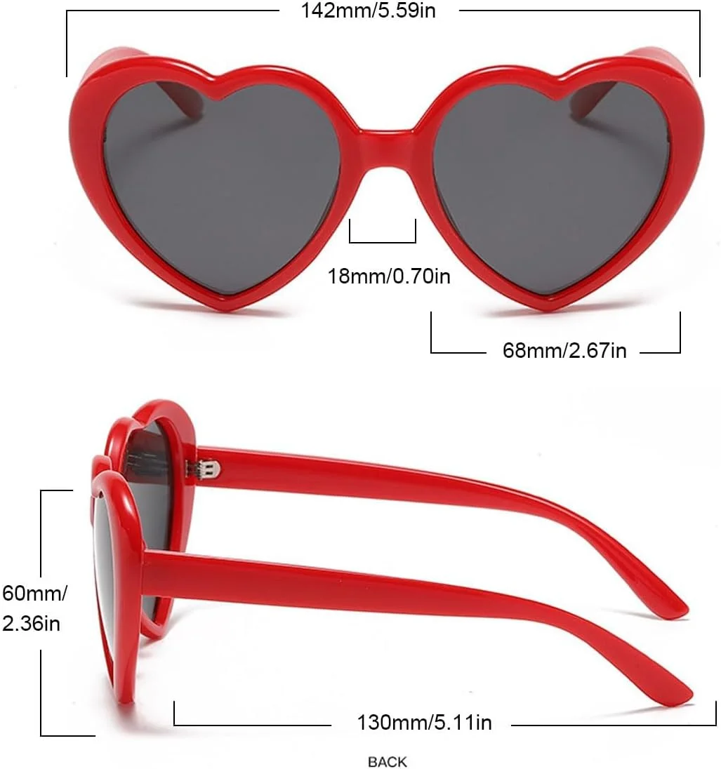 عینک آفتابی قلبی شکل پلاریزه FADXIN، عینک های بزرگ مد روز قدیمی، مناسب مهمانی و خرید