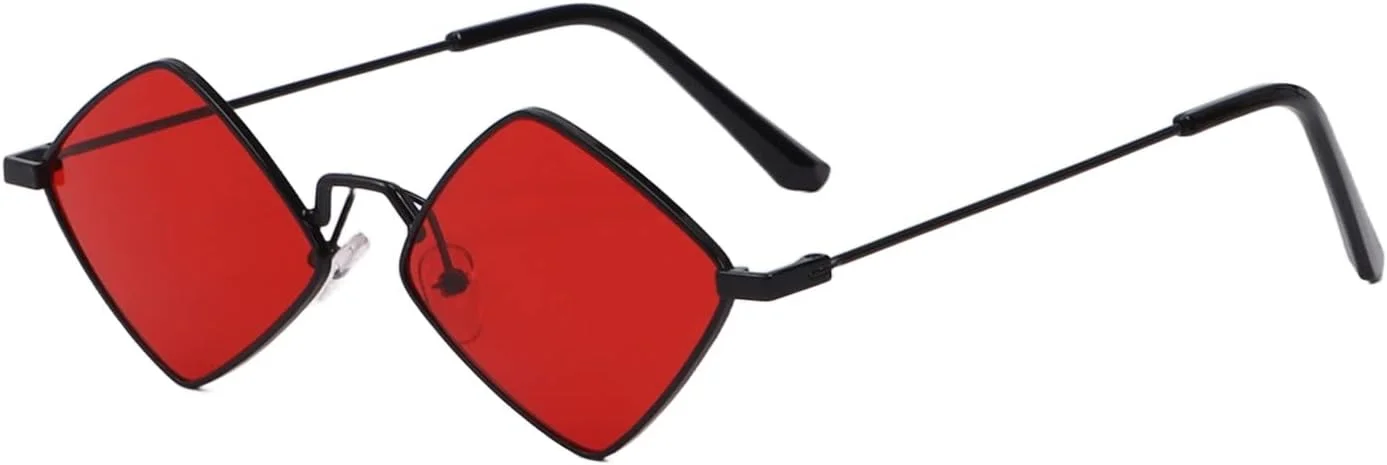 عینک آفتابی طرح الماس رترو Dazzleimart برای آقایان و بانوان، عینک آفتابی با فریم فلزی چهار ضلعی و فیلم محافظت در برابر اشعه ماوراء بنفش عینک آفتابی طرح الماس رترو Dazzleimart برای آقایان و بانوان، عینک آفتابی با فریم فلزی چهار ضلعی و فیلم محافظت در برابر اشعه ماوراء بنفش