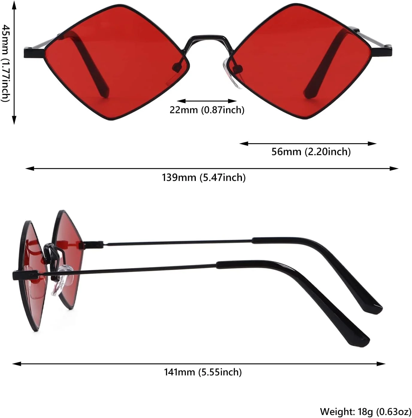 عینک آفتابی طرح الماس رترو Dazzleimart برای آقایان و بانوان، عینک آفتابی با فریم فلزی چهار ضلعی و فیلم محافظت در برابر اشعه ماوراء بنفش عینک آفتابی طرح الماس رترو Dazzleimart برای آقایان و بانوان، عینک آفتابی با فریم فلزی چهار ضلعی و فیلم محافظت در برابر اشعه ماوراء بنفش