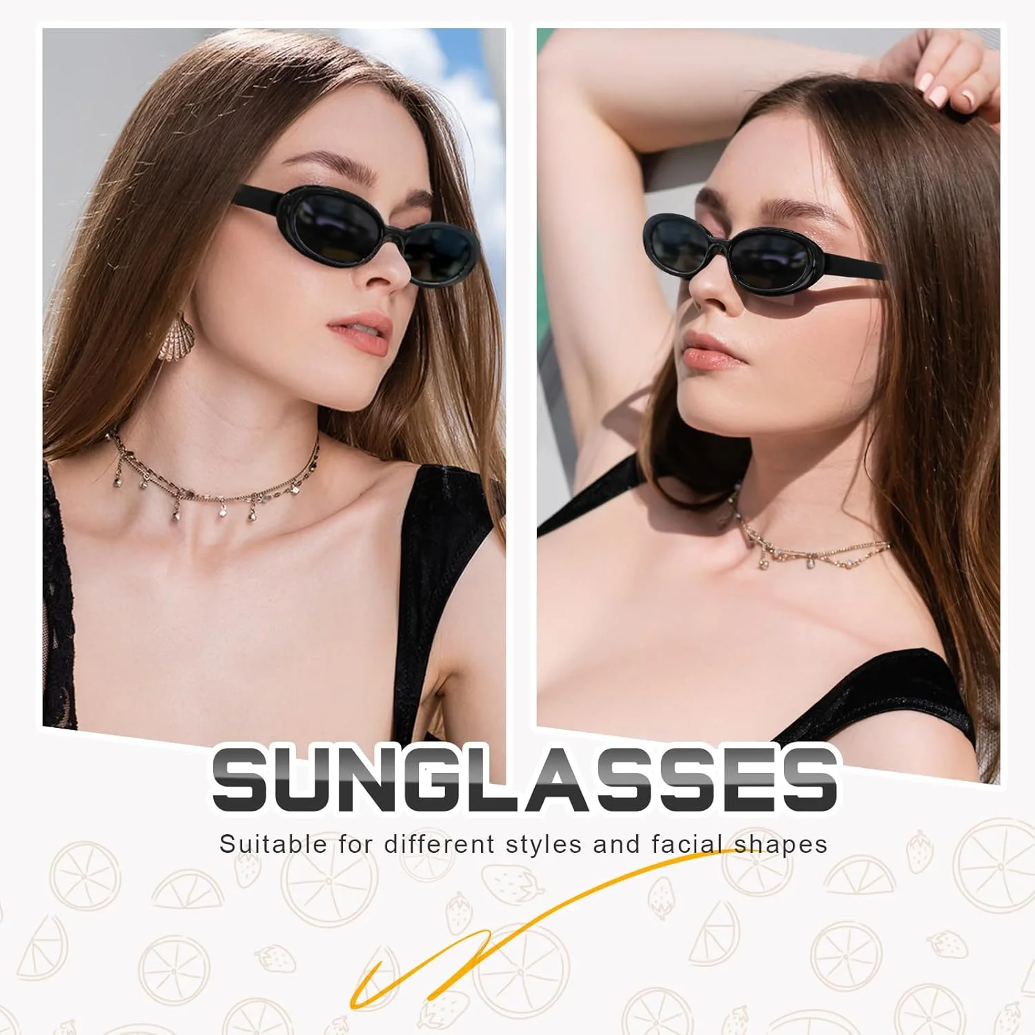 عینک آفتابی بیضی رترو DANAMY برای زنان و مردان، عینک آفتابی فریم کوچک مد روز به سبک دهه 90، عینک رانندگی با محافظت UV400