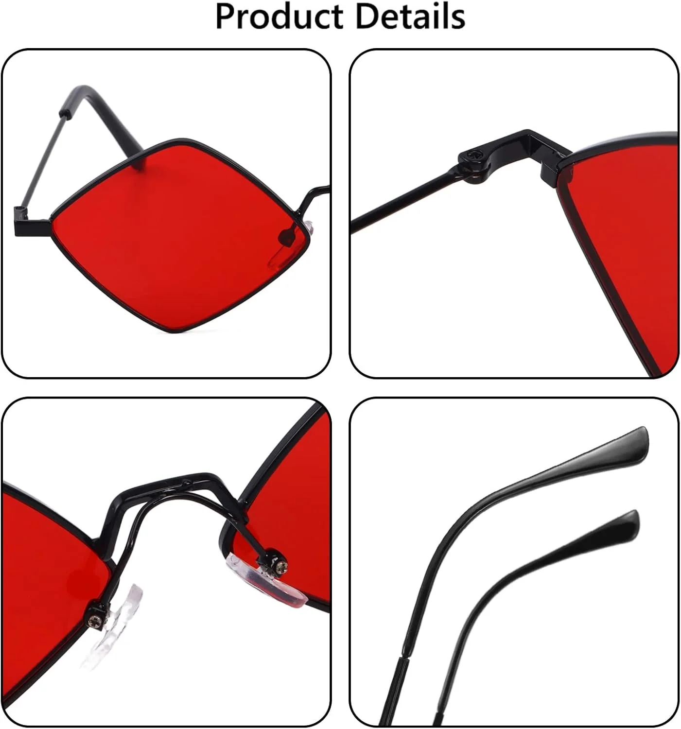 عینک آفتابی طرح الماس رترو Dazzleimart برای آقایان و بانوان، عینک آفتابی با فریم فلزی چهار ضلعی و فیلم محافظت در برابر اشعه ماوراء بنفش عینک آفتابی طرح الماس رترو Dazzleimart برای آقایان و بانوان، عینک آفتابی با فریم فلزی چهار ضلعی و فیلم محافظت در برابر اشعه ماوراء بنفش