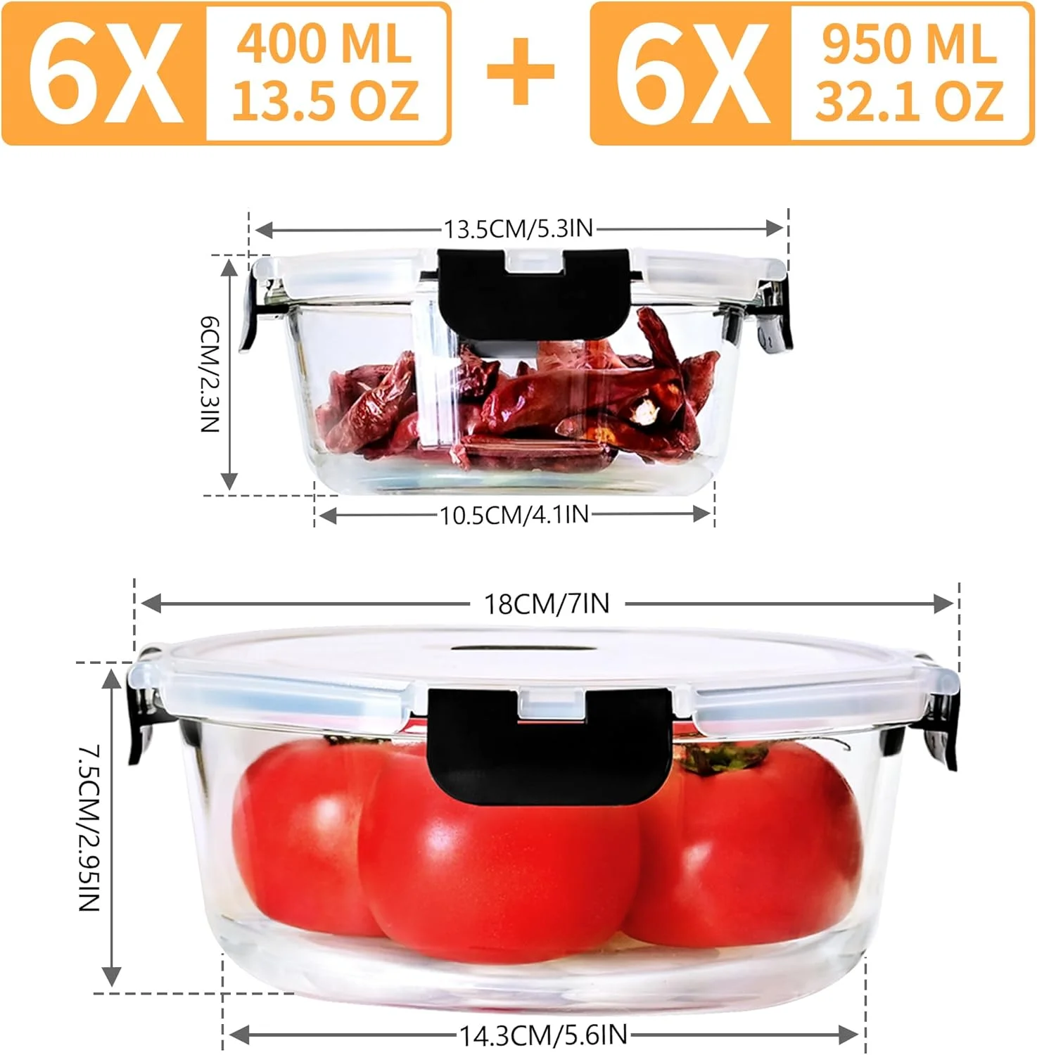 ظروف نگهداری غذا شیشه ای MVDHDT، مجموعه 12 عددی با درب های قفل دار، ظروف آماده سازی غذا شیشه ای - ظروف ناهار هوابند، قابل استفاده در مایکروویو، فر، فریزر و ماشین ظرفشویی، گرد ظروف نگهداری غذا شیشه ای MVDHDT، مجموعه 12 عددی با درب های قفل دار، ظروف آماده سازی غذا شیشه ای - ظروف ناهار هوابند، قابل استفاده در مایکروویو، فر، فریزر و ماشین ظرفشویی، گرد