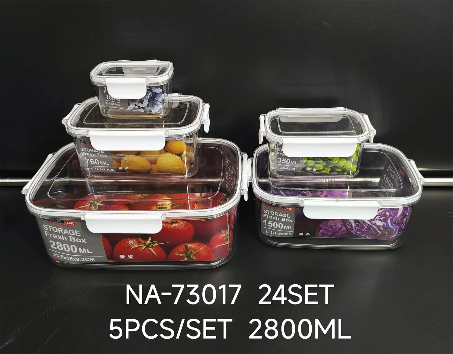 11 Pcs Multi-Size Clear Pantry Organizer Bins - Food Storage Container Set with Airtight lids - Round and Rectangular Leakproof Canister Sets - Lunch Boxes for Camping and Traveling (BPA Free)